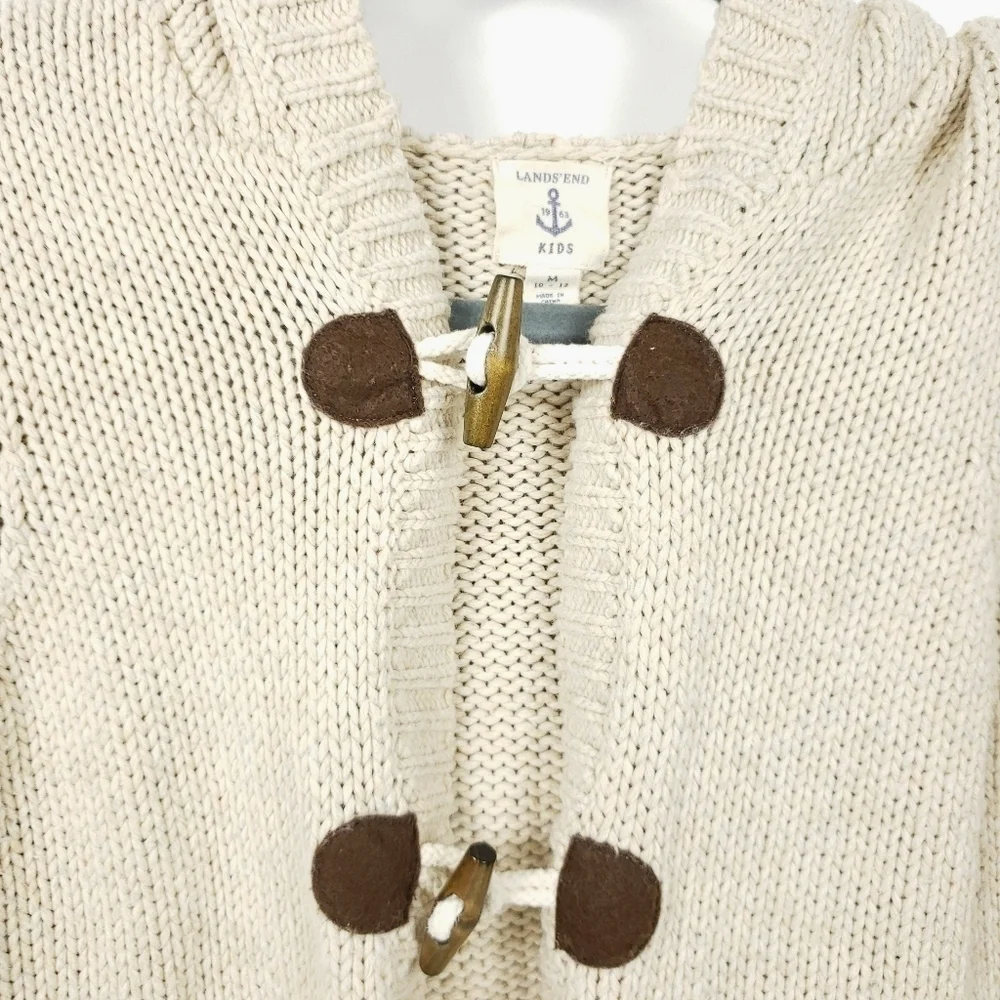 Lands End toggle front hooded sweater szM